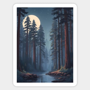 Moonlit Redwood Giants - For Nature Lovers Magnet